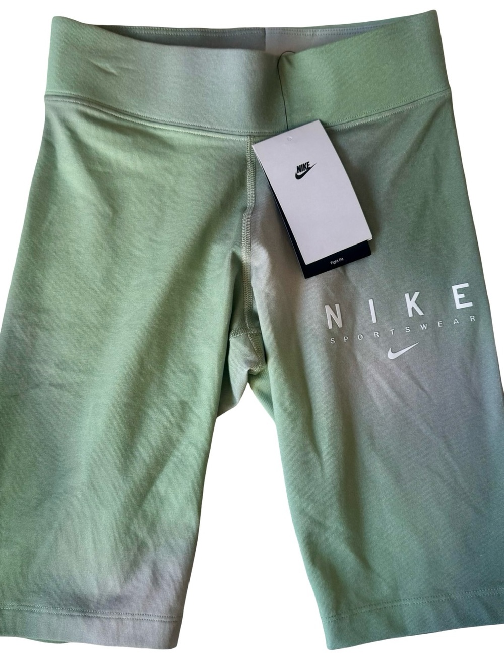 NWT Nike Sportswear Women’s Green/Gray Gradient Mid-Rise 9” Biker Shorts Size XS